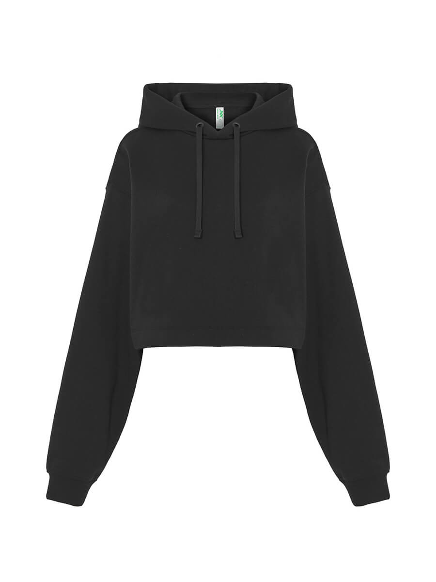 FELPA DONNA CAPPUCCIO REGOLARE CROPPATO